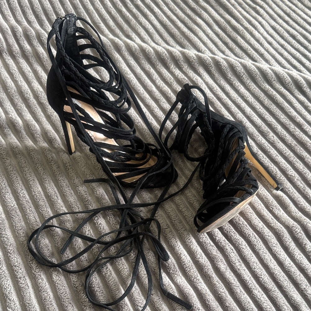 Steve Madden Black Strappy Heels